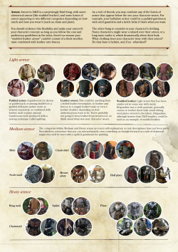 dnd-edit:  A reference page for the wonderful world of armor in D&amp;D.  Print resolution here. 
