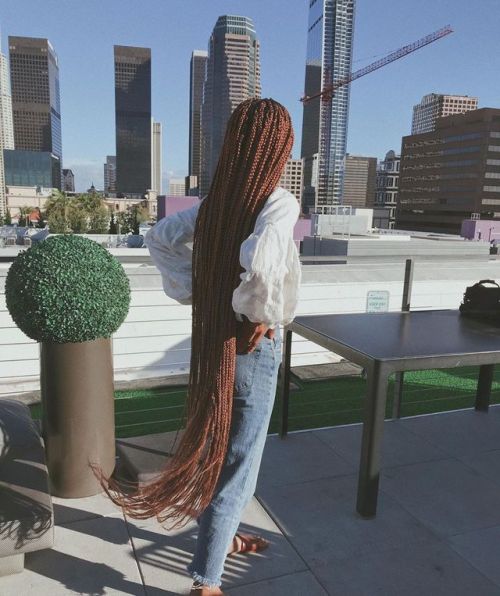 Queen_Lovee - 8 hours later ✨ Floor length box braids for the...