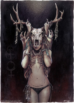 ex0skeletal:  (via The Horned Goddess by Lovell-Art on deviantART) 