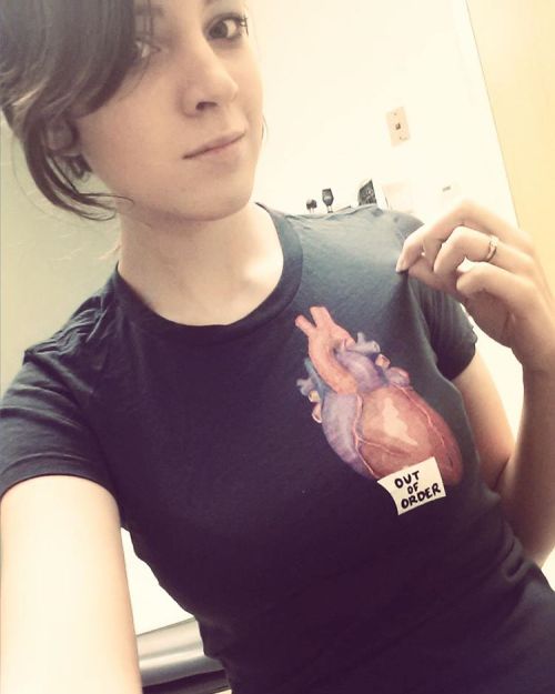 theregoesmywristagain:Casually sporting a shirt from my own Ouch Apparel at my Cardiology appointmen