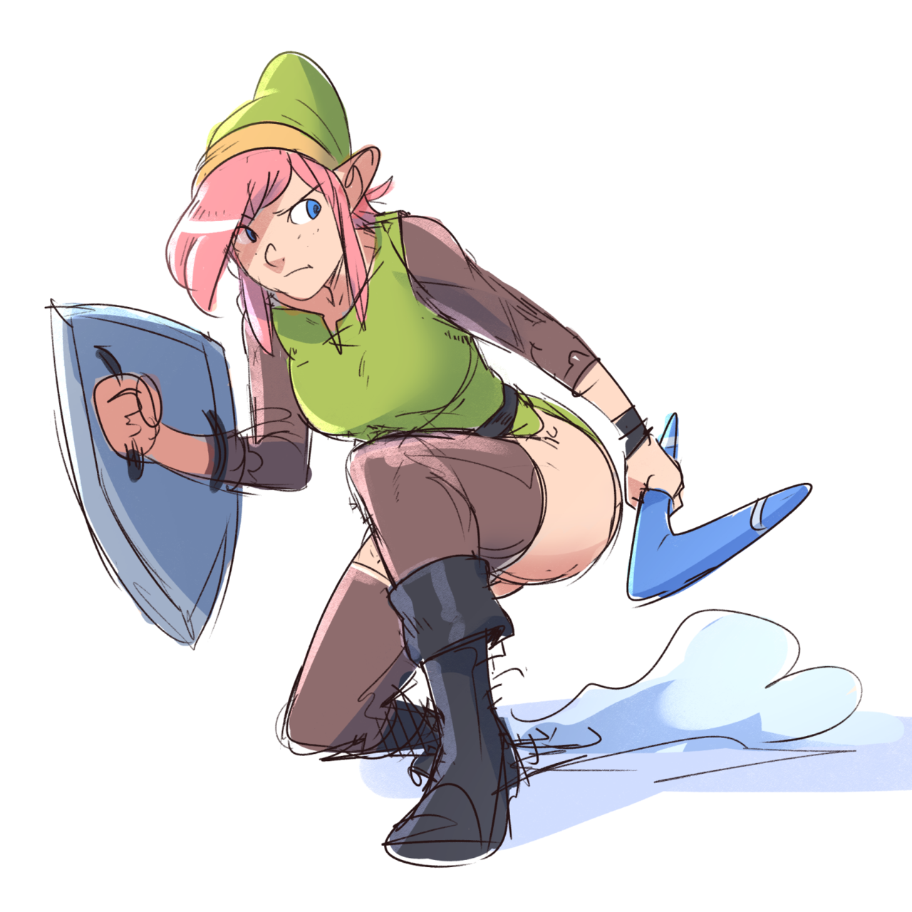 brellom: Sketches from this year that were not shared; Female Link. Trilogy! Just