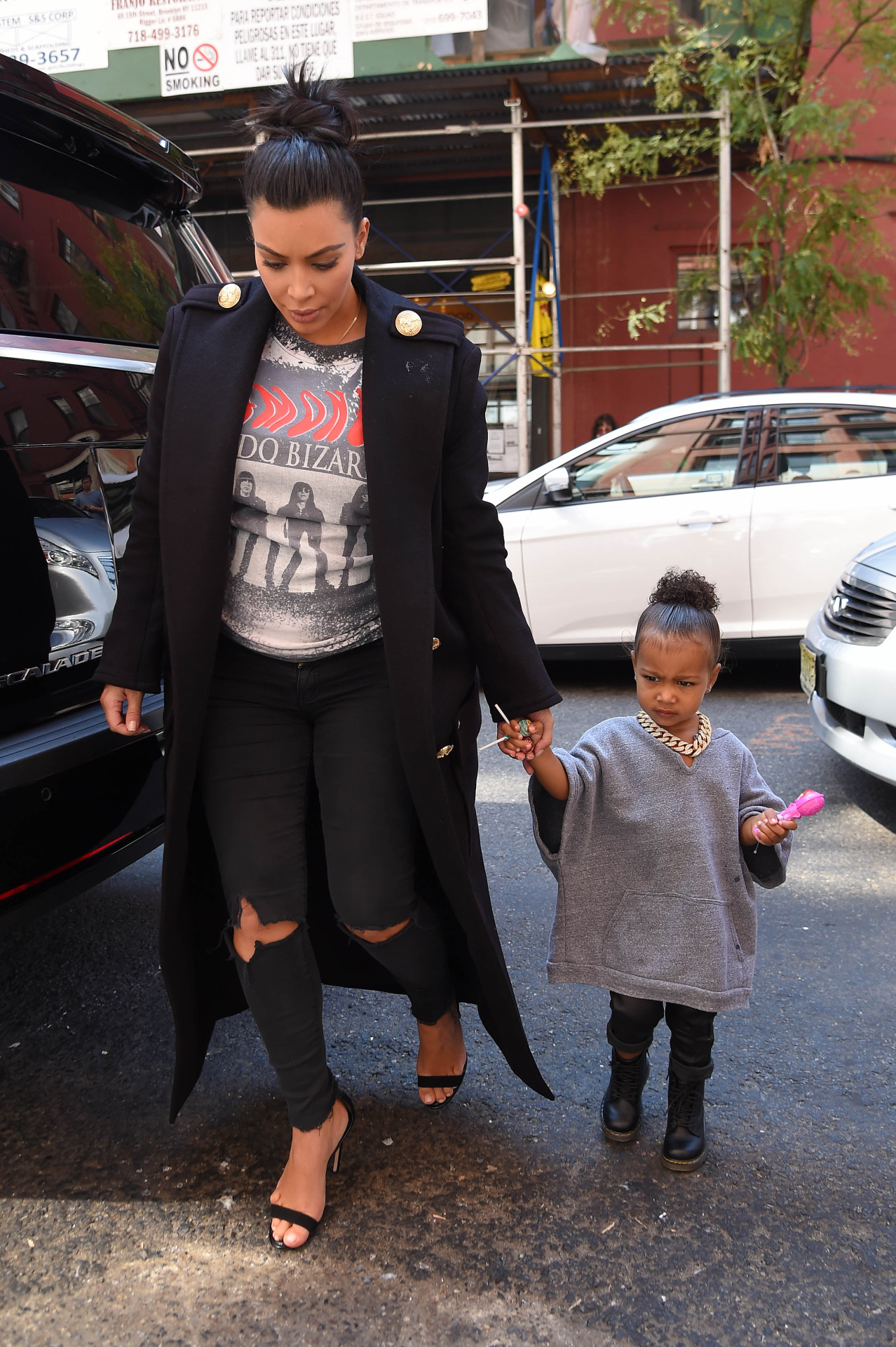 kuwkimye:  Kim &amp; North out in NYC - September 7, 2015