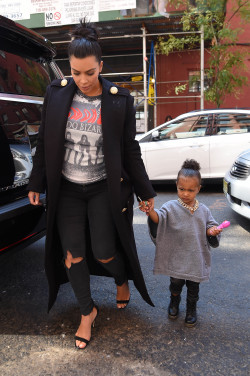 kuwkimye:  Kim &amp; North out in NYC - September 7, 2015