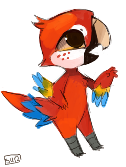 yellowfur:  parrot with freckles haha 