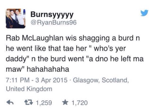 myulteriormotive: PART TWO Scottish Twitter is fucking wild