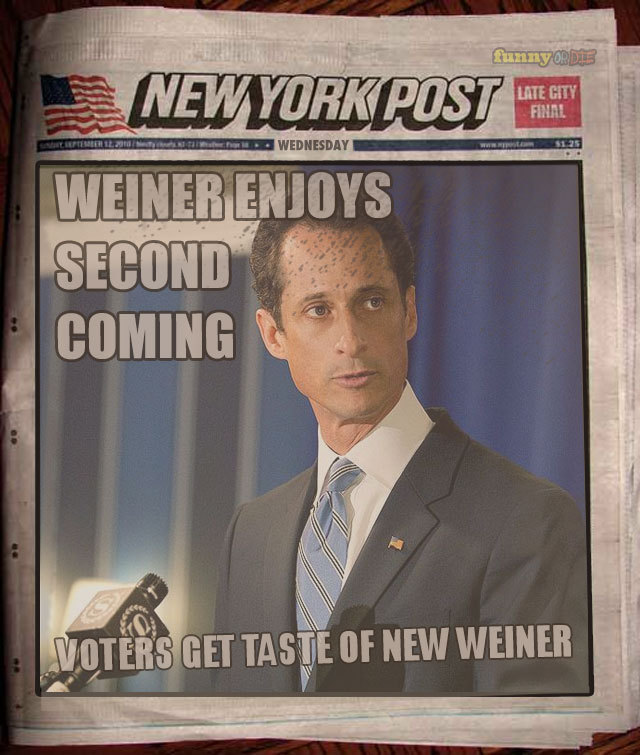 Let’s Make all the Anthony Weiner Puns Now and Just Get Them Out of the Way
Former disgraced congressman Anthony Weiner is running for mayor of New York. Great news if you’ve been waiting for “journalists” to whip out all their Weiner puns.
Here’s a...