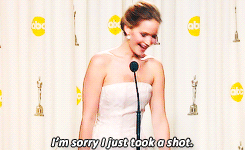 jenniferlawrencedaily:  I’m…really excited. I’ll be able to drink this time.