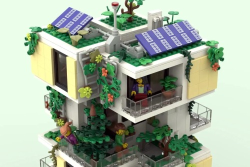 LEGO  mini replica of Stephano Boeri’s Vertical Forest, Milan, Italy,By  TheCasleFan 