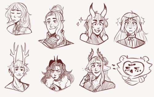 Did some more expression memes last week of the two dnd squads!yrel, gideon, and sybel (just all the