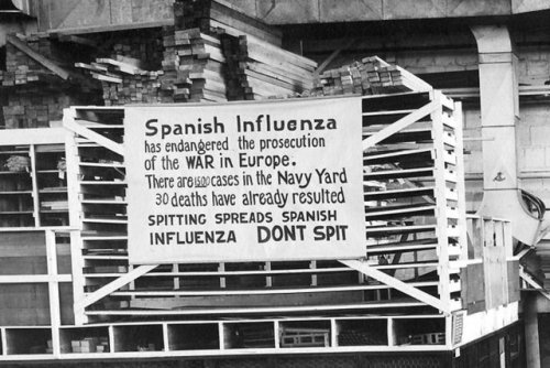 One of many signs put up in the United States (this one at the Philadelphia docks, where first world