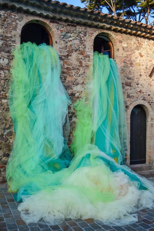 itscolossal: Swaths of Tulle Billow from Site-Specific Installations by Ana María Hernando