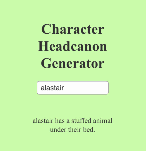 I Did The Character Headcanon Generator With The Tlh Characters