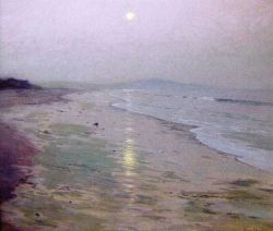 lilithsplace: &lsquo;Moonrise over the Beach&rsquo;, 1913 - Lovell Birge Harrison (1854–1929) 