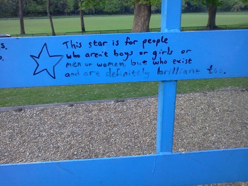 queergraffiti: “This star is for people who aren’t boys or girls or men or women, but wh