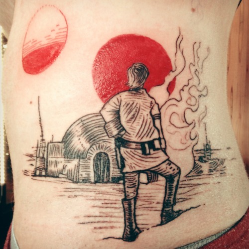 The beginnings of my tribute to Star Wars. My buddy David Poe @ Golden Age Tattoo in Austin, TX is a