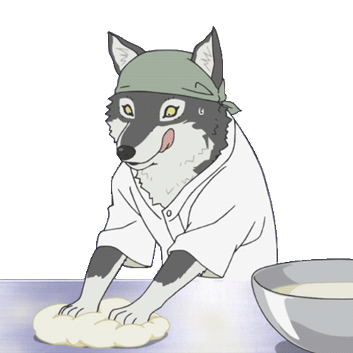 tibearpup:  kinpunshou:  I needed this on my blog. kawaii transparent baker okami-kun  You kneaded it on your blog, eh? :D