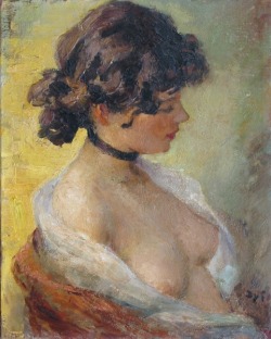 artbeautypaintings:  Jeune femme aux seins