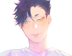 mookie000:  so Kuroo normally has brown eyes but he was drawn with gray/blue eyes on a cover once 👀