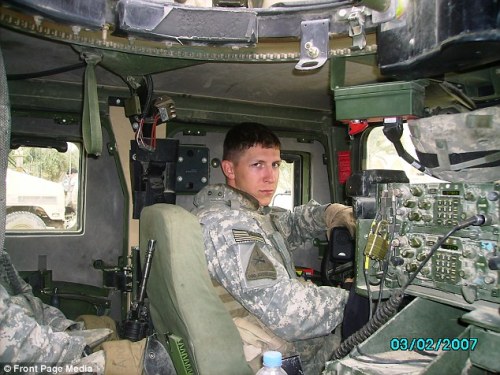 semperannoying:  Michael C Humphreys (actor who played young Forrest in Forrest Gump) in Iraq during an 18 month deployment.  He won the world’s hearts playing young Forrest Gump but Michael Humphreys’ parents were too poor to buy Oscars tickets -
