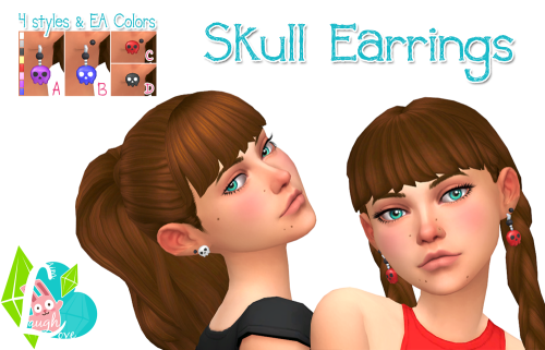 simlaughlove: Skull Earrings - The skull necklace that came with the Spooky Stuff Pack was one of th