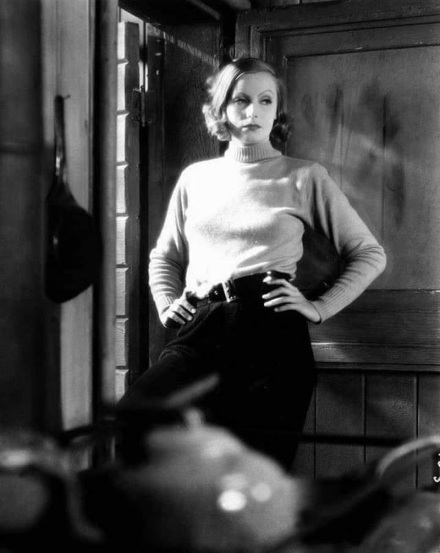 Greta Garbo on the set of her first talkie, Anna Christie (1930)