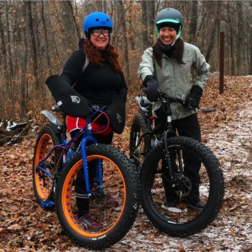 ridewithfroth:  These ladies are awesome \m/ Trying to keep up to them at Wirth !! #mtb #surly #surl