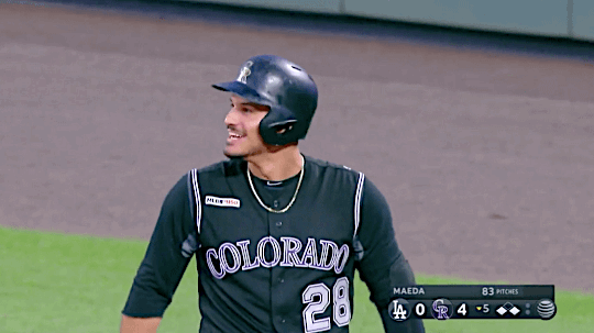 gfbaseball:Nolan Arenado hits a 2-run single against his nemesis Kenta Maeda - July