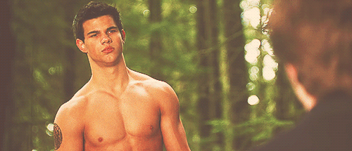   Taylor left the first movie as a 15-year old little boy with a long wig. And he came back like a Chippendale. — Rob  