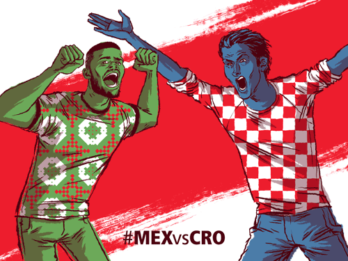 becausefutbol:  Mexico vs. Croatia. This heated match-up just got even hotter with