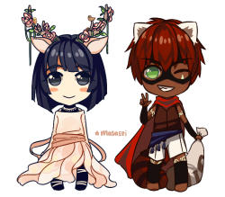 masasei:  ayyy forest AU deer sei and red panda mizuki !! mizuki design by space-soap uqu