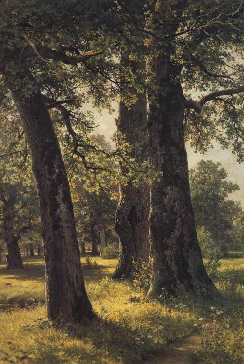 ivan-shishkin: Oaks, 1887, Ivan Shishkin Medium: oil,canvas