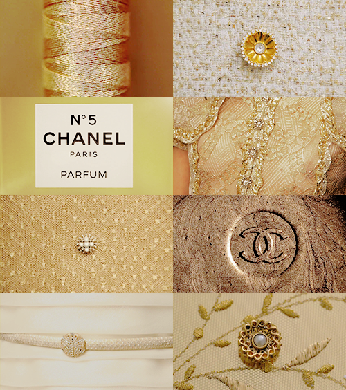 Chanel&rsquo;s symbolic colours ↳ Gold Gold, because it embraces both the genuine and the faux: 