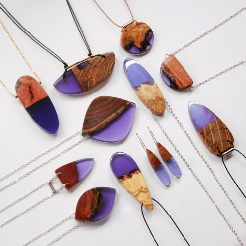 sosuperawesome:  Wood and resin -including glow in the dark- jewelry by BoldB on Etsy 
