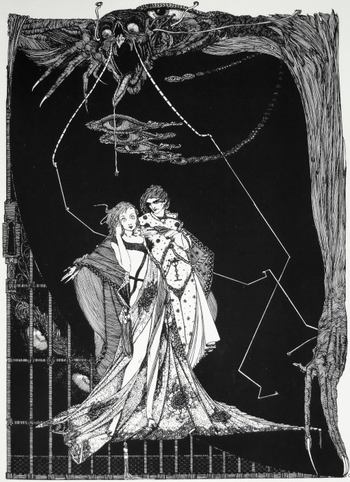 the-evil-clergyman:“Does not death lurk without?”, from Goethe’s Faust by Harry Clarke (1927)