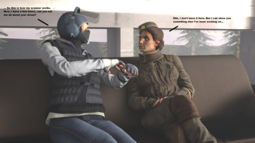 siegewaifus:  Twitch showing IQ her new gadgetAs teased a while back, here is that Twitch x IQ I’ve been working on. Also added a bit of dialogue, so tell me what you think of that (it’s not supposed to win the Literature Nobel prize, but whatever).Full