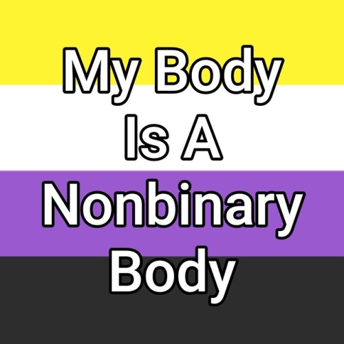 genderqueerpositivity: (Image description: four images with the nonbinary flag as a background, each