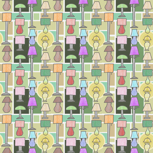 Lamp Pattern Created For Colleges Pattern Project. I Used Everyday Object To Create A Repeating Pattern