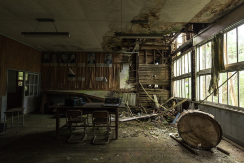 Abandoned school on the hill.