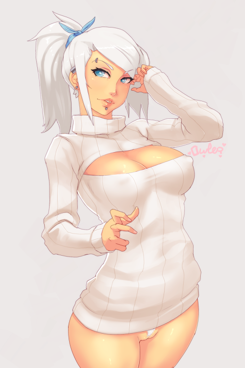 owlerart:  better late than never to the sweater meme ᕕ( ᐛ )ᕗ  O/////O <3 <3 <3 <3