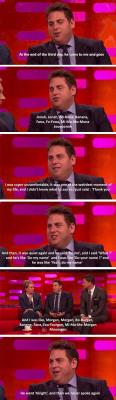 thebest-memes:  “Jonah Hill talks about