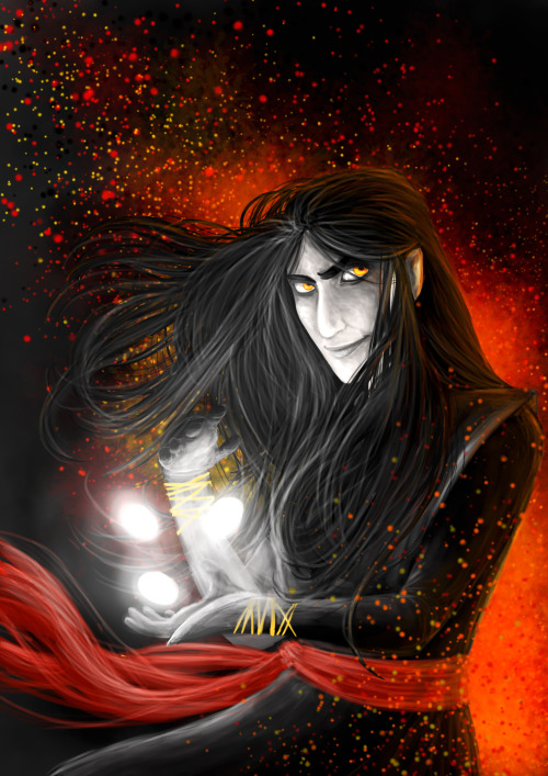 chelidon:Becoming MorgothThe evil Vala Melkor with the three stolen Silmarils, named Morgoth, &ldquo