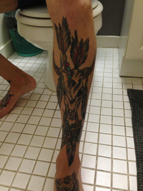 fuckyeahtattoos:  Colored & Finished shin! Done by Travis Antoni at Black Lantern Tattoo Phoenix, Arizona