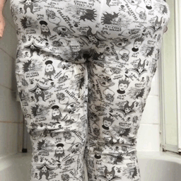 peelovinggirl:  So I only just managed to run upstairs and jump in the shower tub before completely soaking my pjs. I was so so desperate it was unreal. Oops 