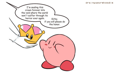 rainyazurehoodie:Thus Super Crown Kirby was born and chaos spread. That’s it