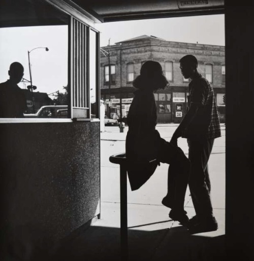 calumet412:Meeting at the Entrance to the Ballpark (Wrigley), 1962, Chicago. Algimantas Kezys
