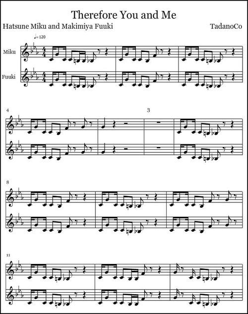 Therefore You And Me Sheet Music -Eventually Productive