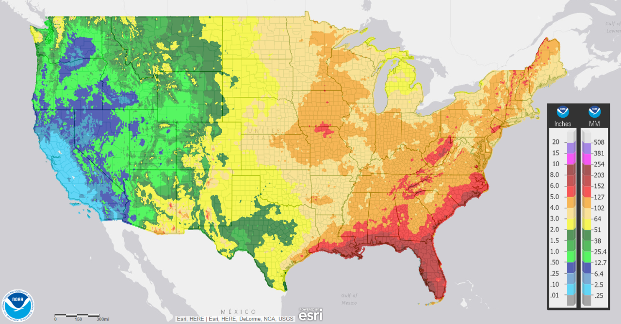 Average July precipitation in the contiguous US. Maps on the Web