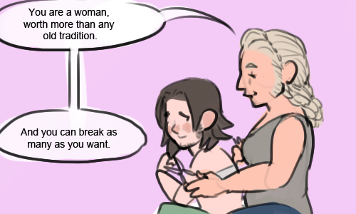 nemertea:  algrenion:  have a sappy comic about dwarf girlies that i didn’t even