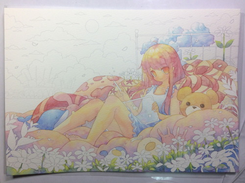 fandom-artworks: emperpep:    Shelter fanart watercolor commission for kawaiipony2.deviantart.com   artists watercolor and colored pencil on 300g montval paper.  emperpep 