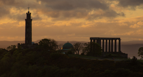 Carlton Hill as the sun sets